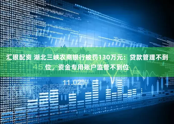 汇银配资 湖北三峡农商银行被罚130万元：贷款管理不到位，资金专用账户监管不到位